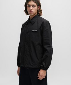 Hugo Boss Jackets and Coats-Water-repellent coach jacket with logo badge-hugoboss