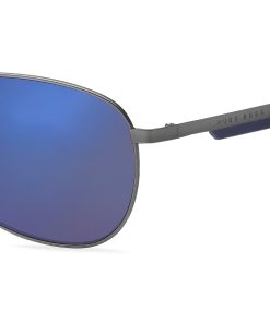 Hugo Boss Eyewear-Sporty metal sunglasses with blue accents-boss store 2