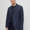 Hugo Boss Sport Coats-Micro-pattern slim-fit jacket in a cotton blend-hugo boss sale 3