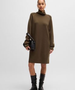 Hugo Boss Dresses-Rollneck sweater dress in wool and cashmere-hugo by hugo boss 2