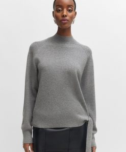 Hugo Boss Sweaters and Cardigans-Tie-detail sweater in virgin wool and cashmere-hugo