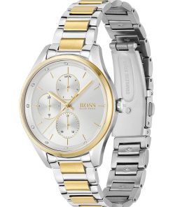 Hugo Boss Watches-Two-tone watch with crystals and link bracelet-hugo 2