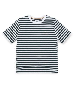 Hugo Boss-Kids’ regular-fit T-shirt in cotton with horizontal stripes-hugo boss near me