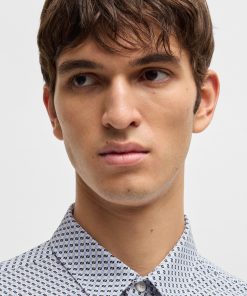 Hugo Boss-Slim-fit shirt in printed performance-stretch jersey-boss store near me 2