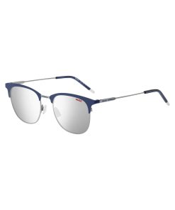 Hugo Boss Eyewear-Silver-tone sunglasses with blue details-hugo by hugo boss