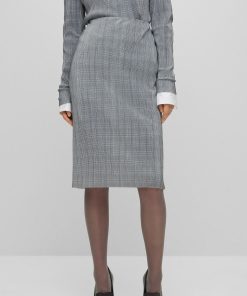 Hugo Boss Skirts-Checked, pleated pencil skirt-hugo