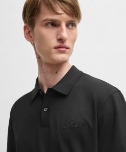 Hugo Boss Polo Shirts-Mercerized-cotton polo shirt with script logo-hugo boss near me 2