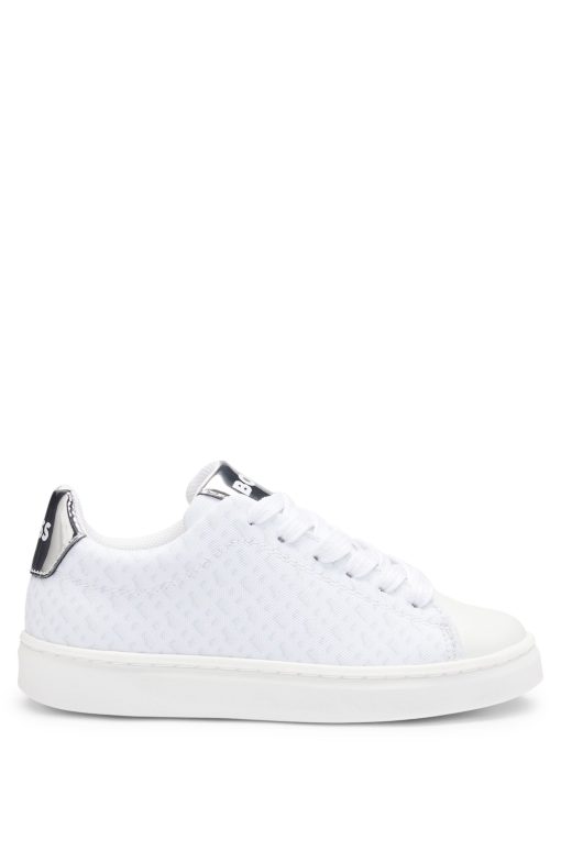 Hugo Boss-Kids' trainers in monogram canvas with metallic faux leather-boss store near me