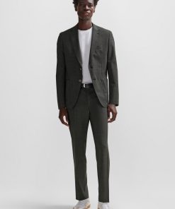 Hugo Boss Suits-Slim-fit suit in micro-patterned virgin wool-boss outlet 2