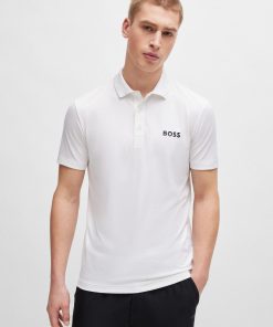 Hugo Boss Polo Shirts-Degradé-jacquard polo shirt with contrast logo-hugo boss sale