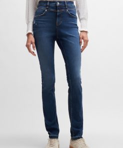 Hugo Boss Pants-Dark-blue jeans in supreme-movement denim-hugo boss store