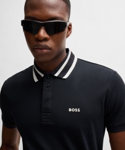 Hugo Boss Polo Shirts-Interlock-cotton polo shirt with logo detail-hugo by hugo boss 2