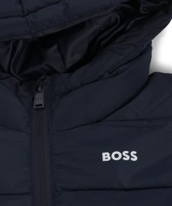 Hugo Boss-Kids’ hooded padded jacket with logo details-hugo boss store near me