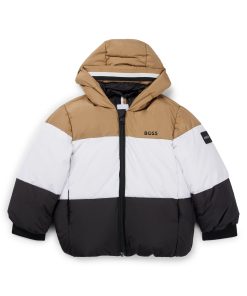 Hugo Boss-Kids’ water-repellent puffer jacket with signature-stripe colors-hugo boss outlet 2