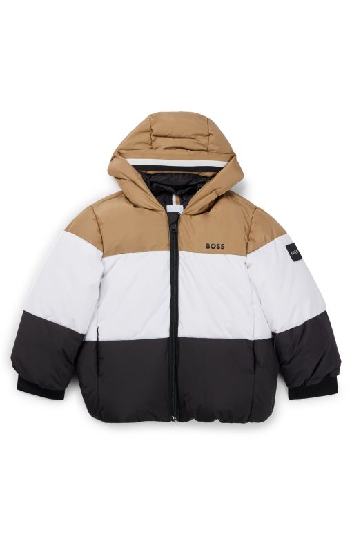 Hugo Boss-Kids' water-repellent puffer jacket with signature-stripe colors-hugo boss outlet - Image 2