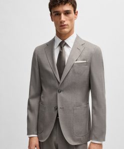 Hugo Boss Suits-Slim-fit suit in high-twist virgin wool-hugo boss near me 2