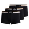 Hugo Boss Underwear-Three-pack of stretch-cotton trunks with logo waistbands-hugo 3