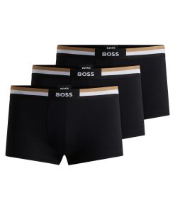 Hugo Boss Underwear-Three-pack of trunks with signature waistbands-boss near me