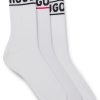 Hugo Boss Underwear, Pajamas, and Socks-Two-pack of ankle-length socks with branding-boss hugo 4