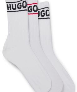 Hugo Boss Underwear, Pajamas, and Socks-Three-pack of short-length socks with logo-boss store near me