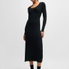 Hugo Boss Dresses-Mock-neck tube dress with cut-out detail-boss hugo 3