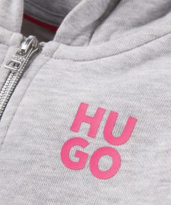 Hugo Boss-Kids’ zip-up hoodie with logo prints-boss store near me 2