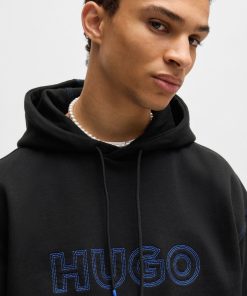 Hugo Boss Tracksuits-Cotton-terry loose-fit hoodie with stitched logo-boss store near me 2