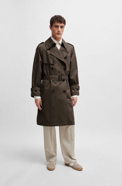 Hugo Boss Jackets and Coats-Double-breasted trench coat-boss hugo