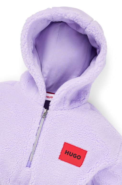 Hugo Boss-Kids' sherpa hoodie with embroidered rear logo-hugo boss sale - Image 2