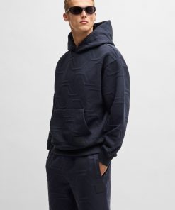 Hugo Boss Tracksuits-Relaxed-fit hoodie with hexagonal quilting-hugo boss outlet