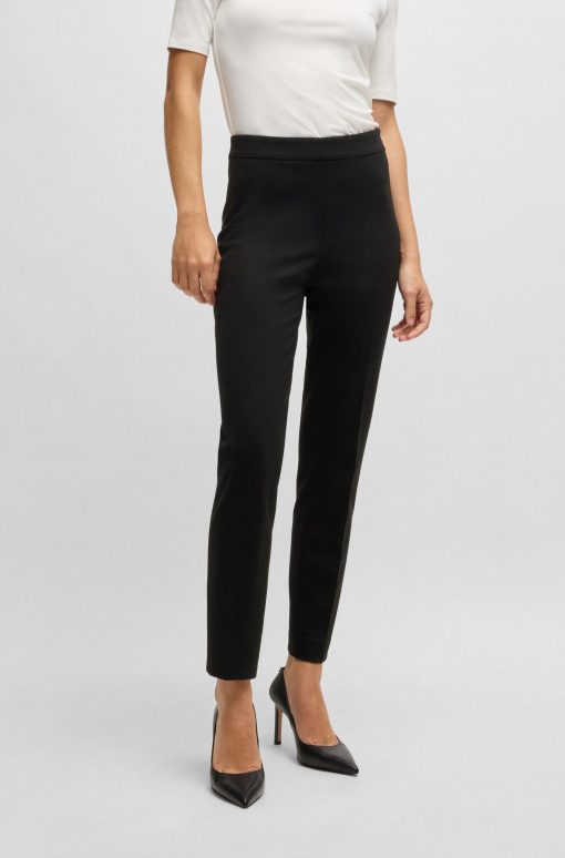 Hugo Boss Pants-Regular-fit trousers in stretch fabric with tapered leg-hugo boss store near me