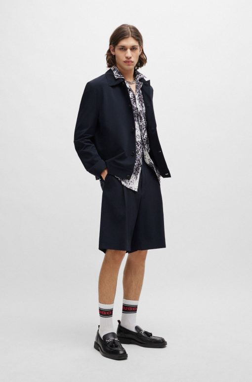 Hugo Boss Sport Coats-Slim-fit jacket in structured super-flex seersucker-hugo boss near me - Image 2