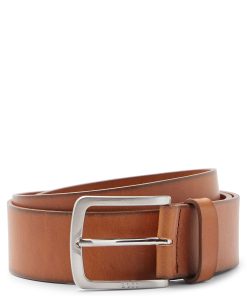 Hugo Boss Belts-Italian-leather belt with logo-engraved buckle-hugo boss outlet