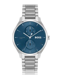 Hugo Boss Watches-Blue-dial watch with stainless-steel link bracelet-hugo boss store near me