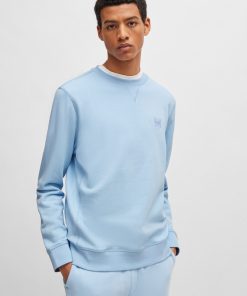 Hugo Boss Tracksuits-Cotton-terry regular-fit sweatshirt with logo patch-boss store