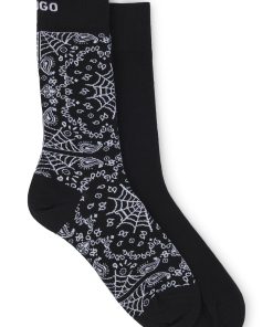 Hugo Boss Socks-Two-pack of regular-length socks in cotton-hugo boss store near me