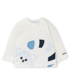 Hugo Boss-Baby T-shirt in stretch cotton with red-panda artwork-boss near me