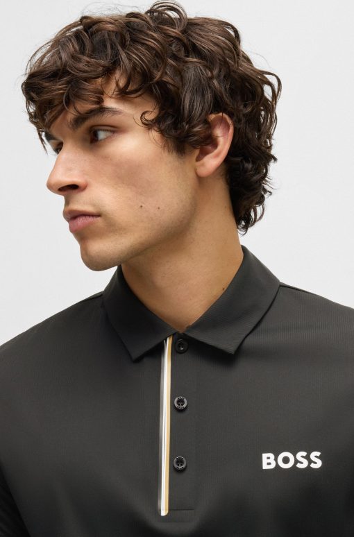 Hugo Boss Polo Shirts-Paddy polo shirt in quick-dry ribbed fabric-boss outlet - Image 2