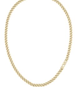 Hugo Boss Jewelry-Curb-chain logo necklace in gold-tone steel-hugo by hugo boss 2