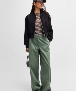 Hugo Boss-Regular-fit wide-leg trousers in cotton twill-hugo boss sale 2