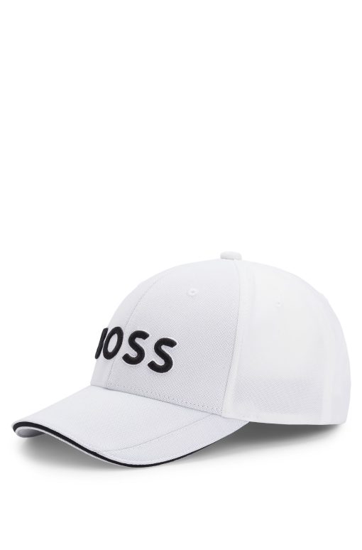 Hugo Boss-Knitted-piqué six-panel cap with embroidered logo-hugo boss store near me