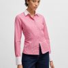 Hugo Boss Blouses-Relaxed-fit blouse in striped poplin-boss store 3