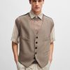 Hugo Boss-Padded cotton waistcoat with concealed closure-boss outlet 4