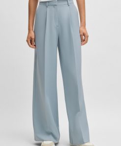 Hugo Boss Pants-Wide-leg trousers in stretch fabric-boss outlet