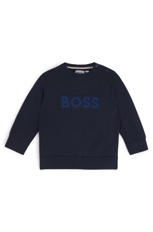 Hugo Boss-Kids' sweater in cotton with embossed logo-boss hugo