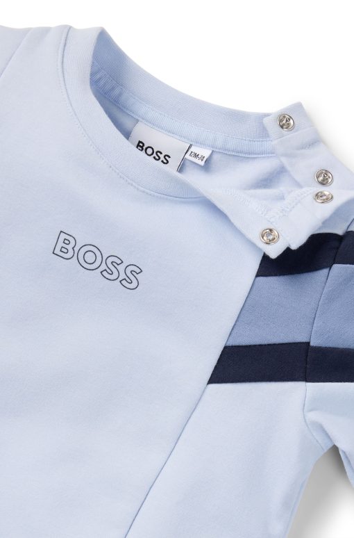 Hugo Boss-Baby tracksuit in stretch cotton with logo prints-hugo boss store - Image 2