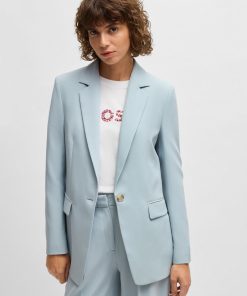 Hugo Boss Tailored Jackets-Fitted blazer in stretch fabric-hugo boss near me