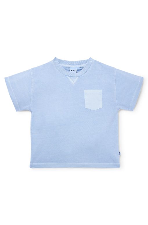 Hugo Boss-Kids' T-shirt in faded-effect cotton with embroidered logo-boss near me