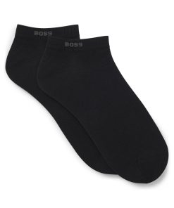 Hugo Boss Socks-Two-pack of ankle-length socks in stretch fabric-hugo boss store near me