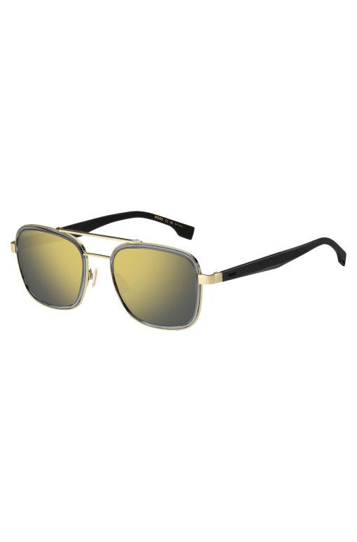 Hugo Boss Eyewear-Carbon-fiber sunglasses with gold-tone frames-boss store